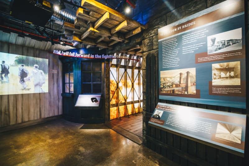 Interior view of Underground Railroad Museum exhibit.