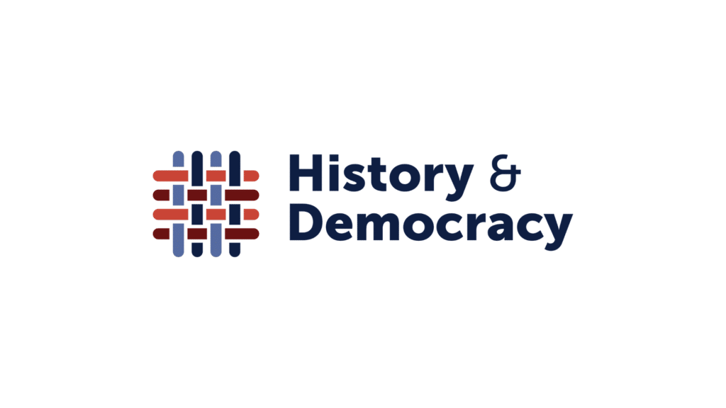 An image of AASLH's History & Democracy Initiative logo, which features the words 