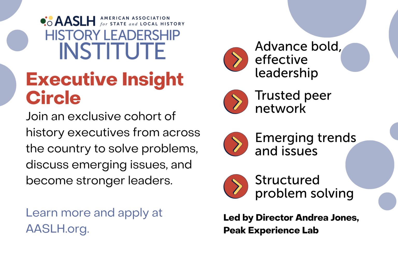 Aaslh Deadline Extended: Executive Insight Circle (2026–2027 Cohorts) – AASLH